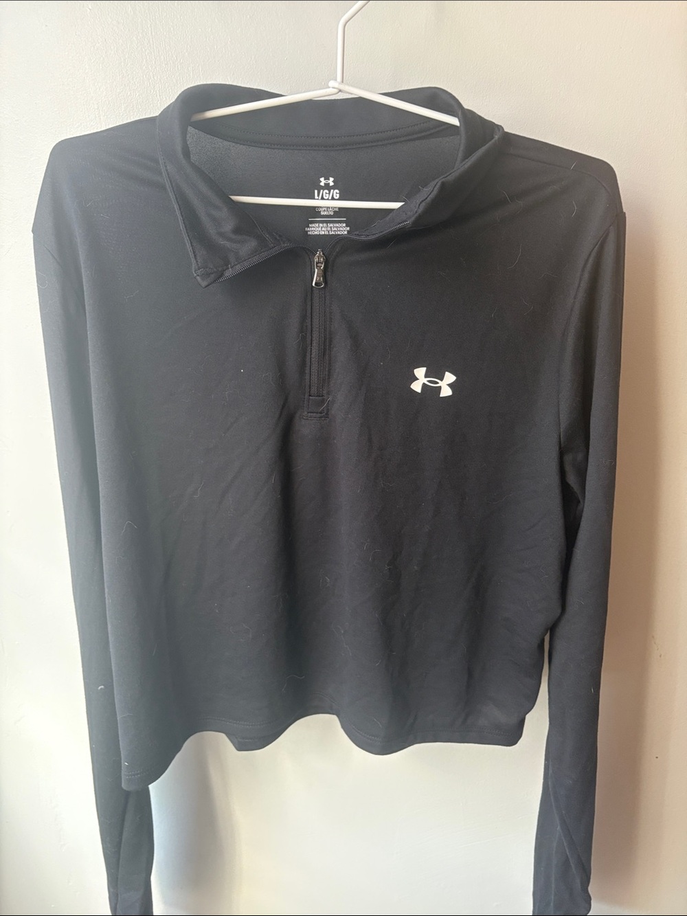 Under Armour Black Half-Zip Performance Top-cropped